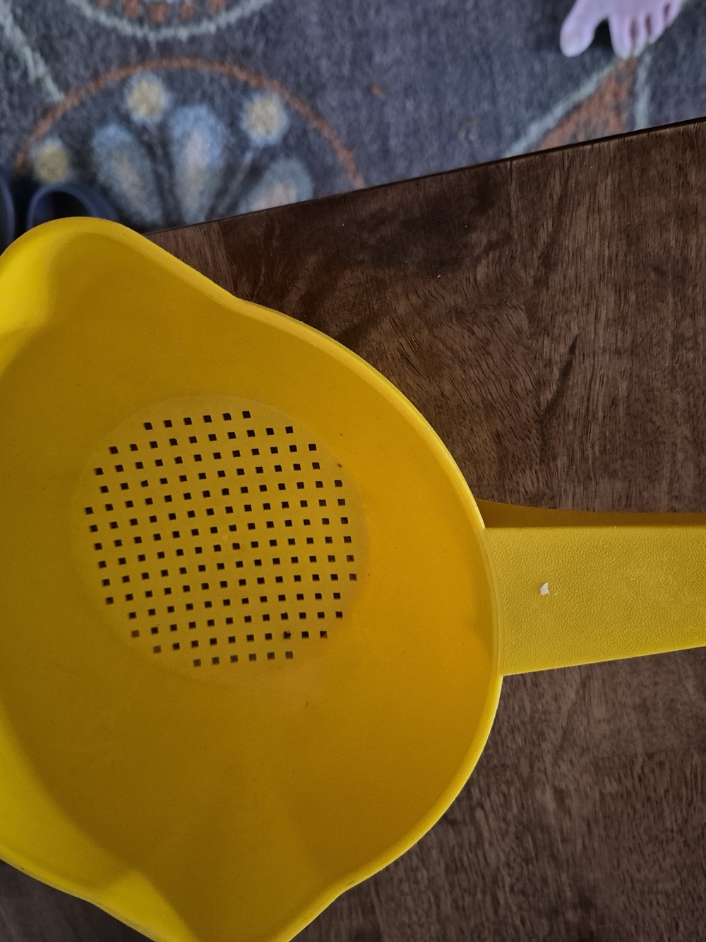 Vintage Tupperware Yellow Plastic Strainer with Handle